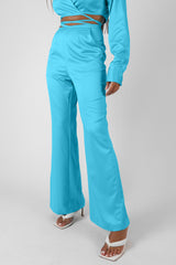 STRAPPY WAIST STRIAGHT LEG TROUSER BLUE