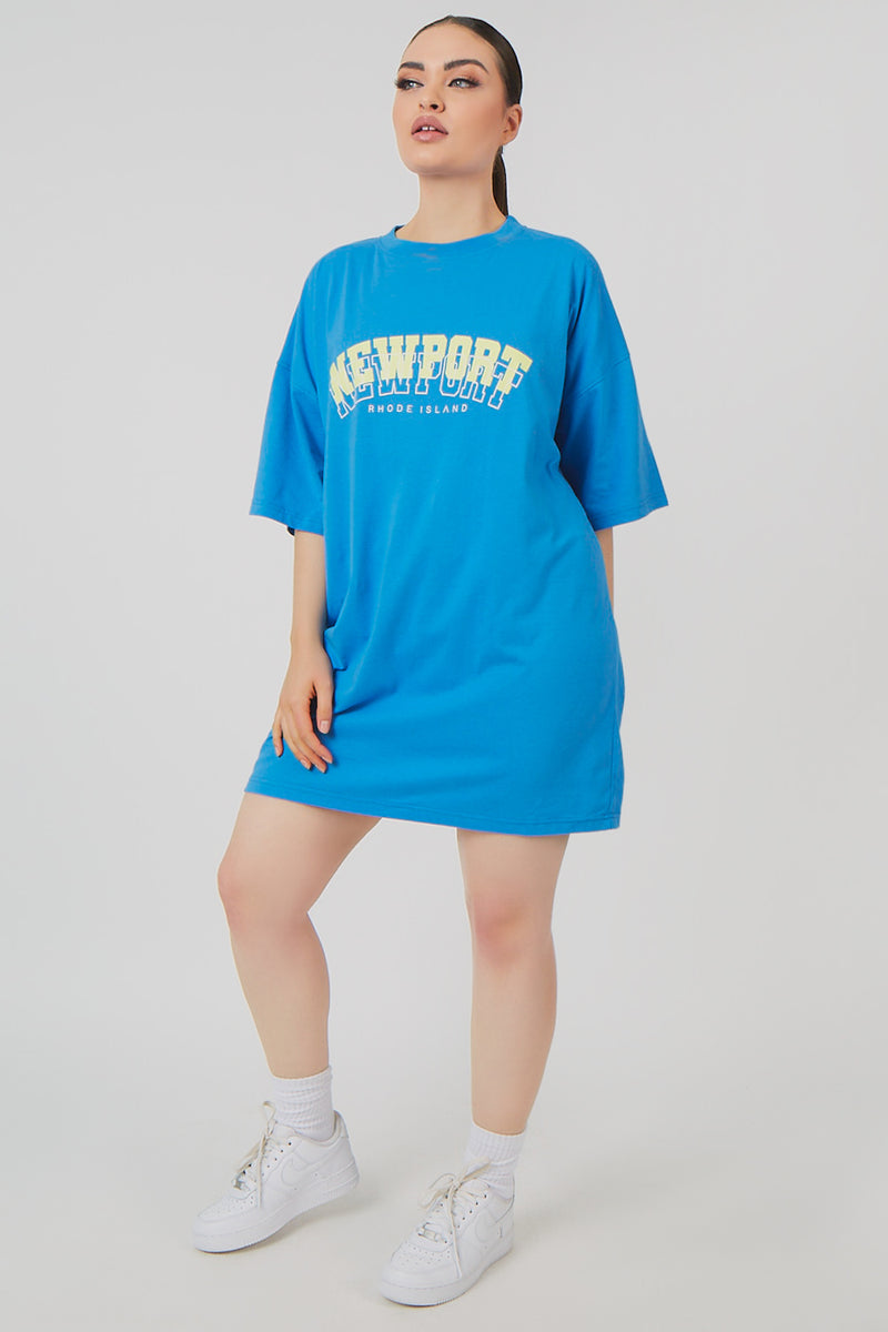 NEWPORT GRAPHIC T-SHIRT DRESS BLUE