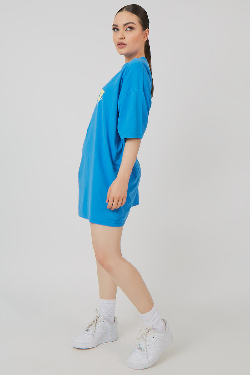 NEWPORT GRAPHIC T-SHIRT DRESS BLUE