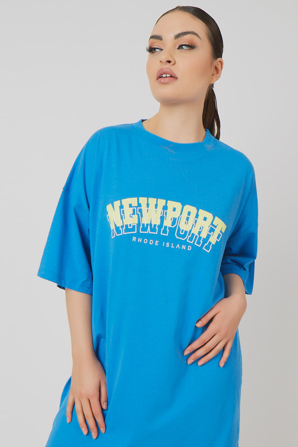 NEWPORT GRAPHIC T-SHIRT DRESS BLUE