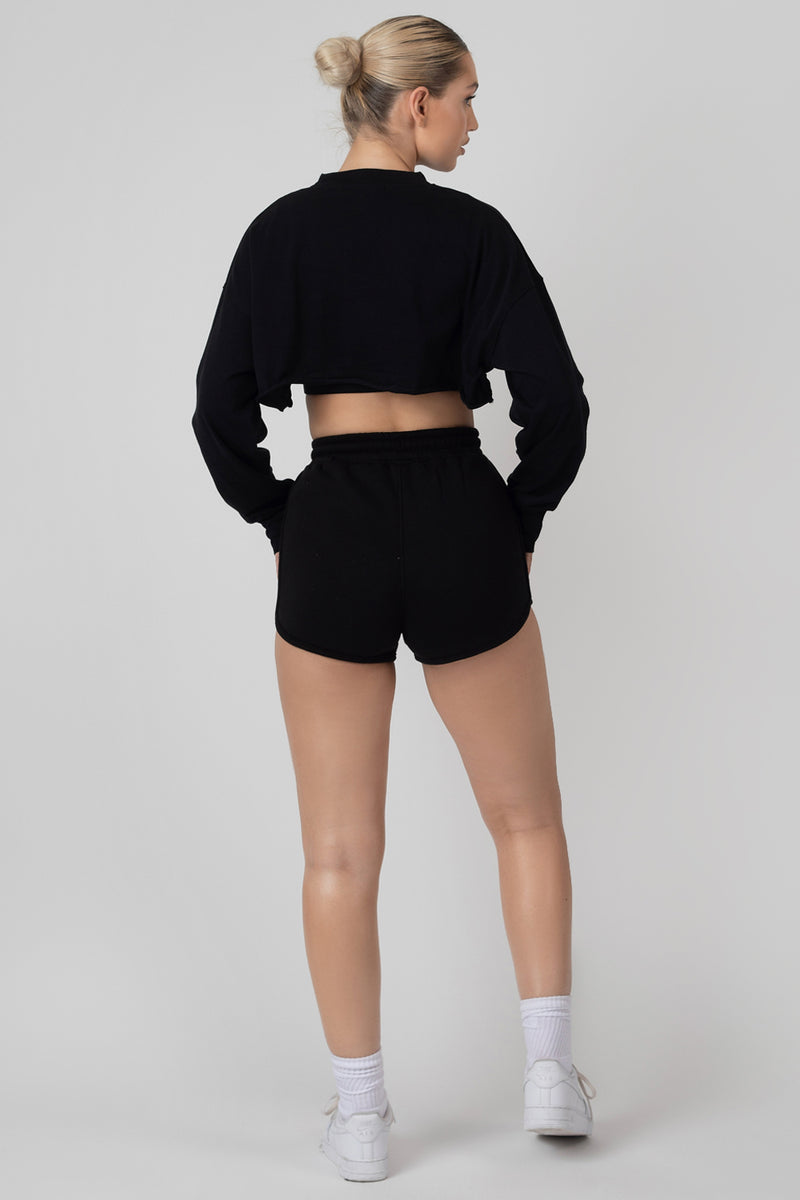 LAYERED CROPPED T-SHIRT BLACK