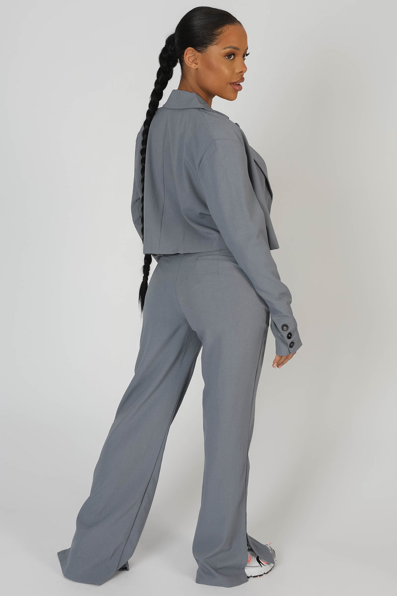 SEAM DETAIL RELAXED TROUSER GREY