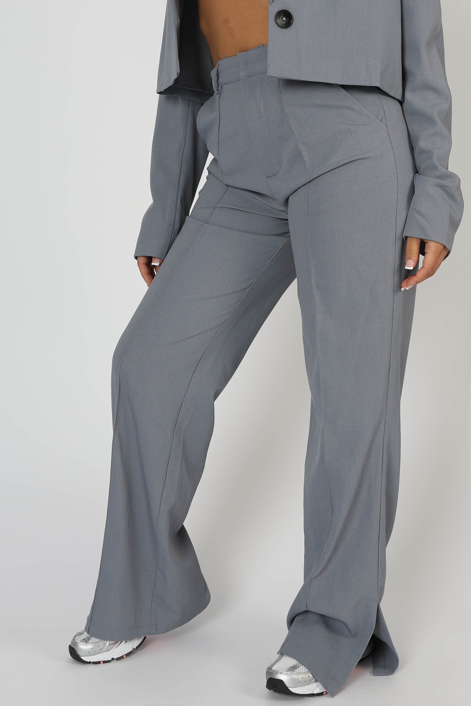 SEAM DETAIL RELAXED TROUSER GREY