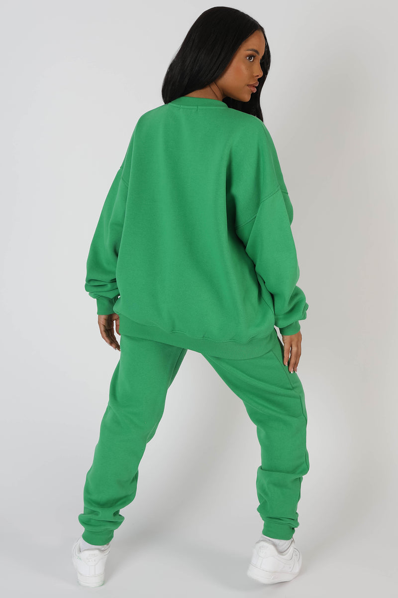 OVERSIZED COLUMBIA SLOGAN SWEATSHIRT GREEN