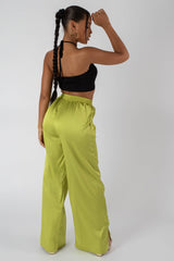 SLINKY LOOP RUCHING CROP TOP BLACK
