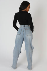 BUTTON FRONT RUCHED TOP BLACK
