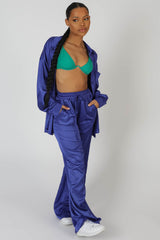 SATIN WIDE LEG TROUSERS PURPLE