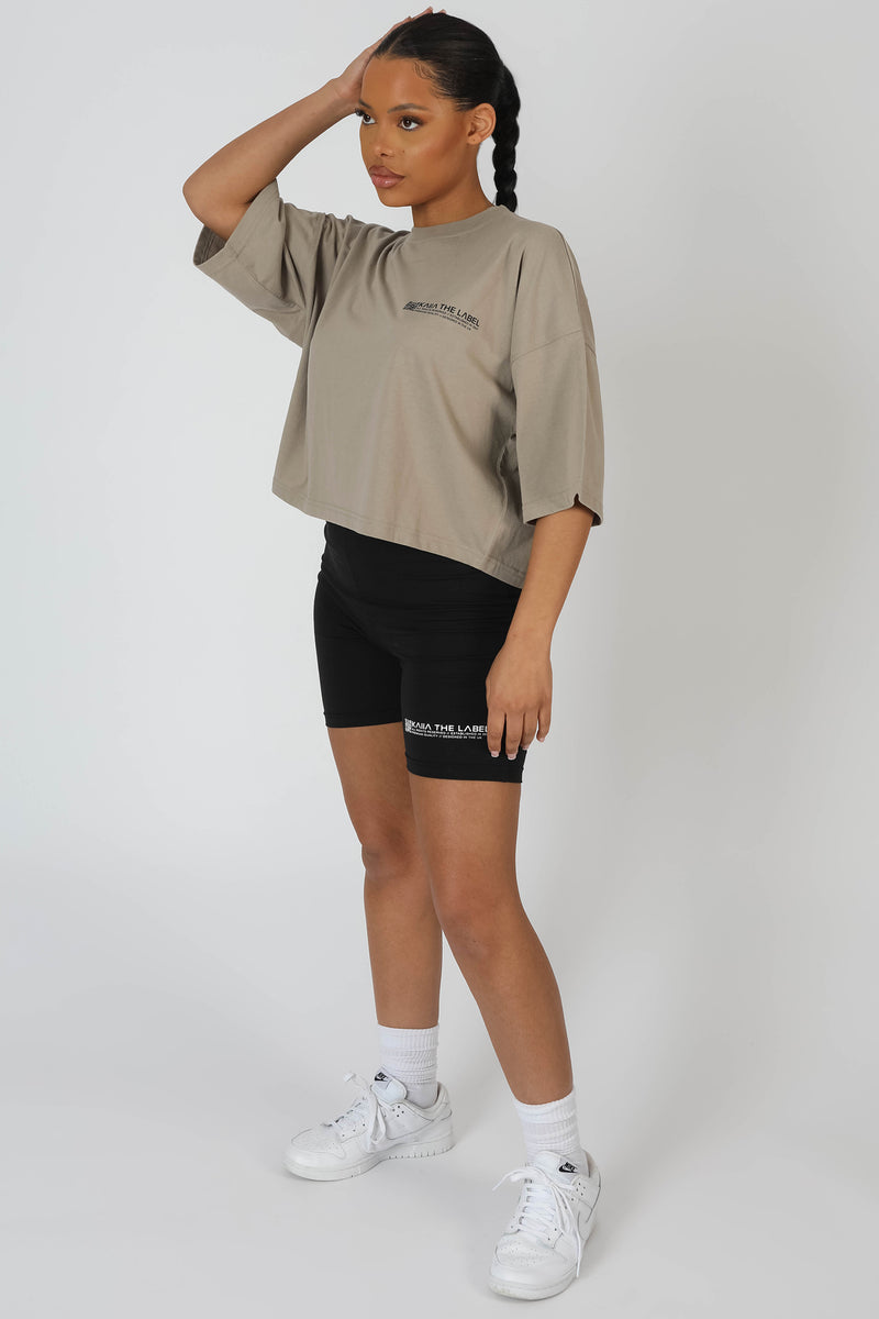 OVERSIZED FIT QR DETAIL CROPPED T-SHIRT ELM