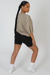 OVERSIZED FIT QR DETAIL CROPPED T-SHIRT ELM