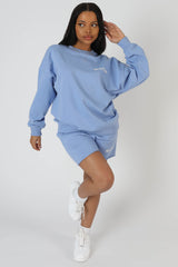 GRAPHIC QR CODE OVERSIZED SWEATSHIRT BLUEBELL