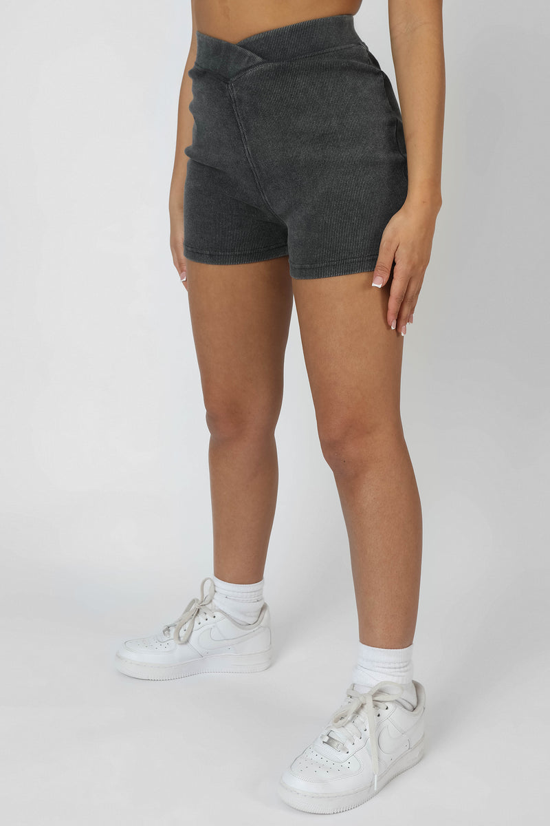 V FRONT CYCLING SHORTS CHARCOAL