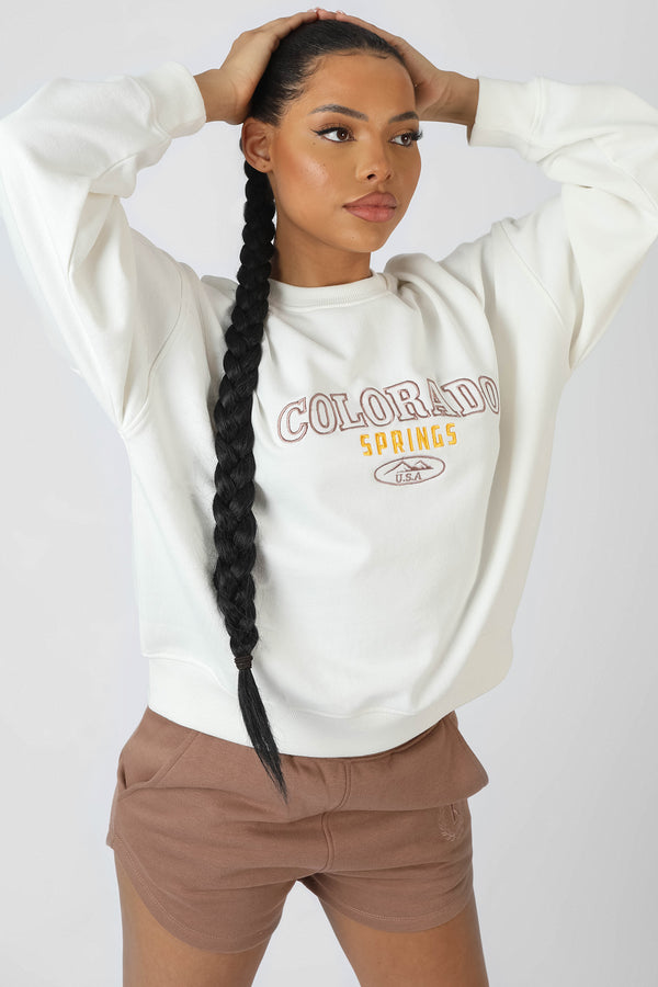 COLORADO SPRINGS OVERSIZED SWEATSHIRT ECRU