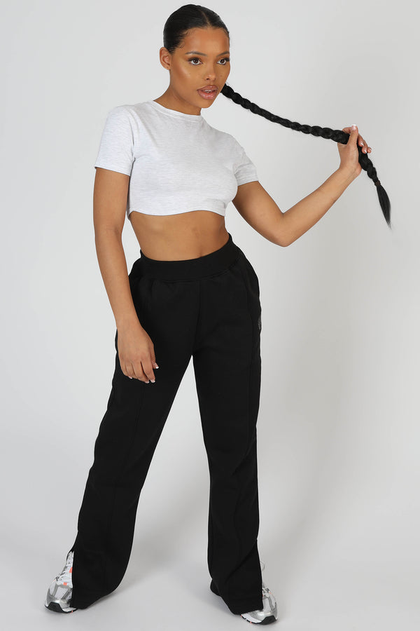 KAIIA TONAL EMBROIDERED JOGGERS BLACK