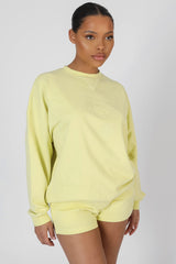 AMALFI COAST EMBROIDERED OVERSIZED SWEATSHIRT LEMON