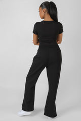 CAP SLEEVE TSHIRT BODYSUIT BLACK