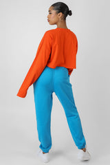 DETROIT SUPER CROPPED LONG SLEEVE T-SHIRT ORANGE