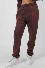 CONTRAST STITCH 90'S JOGGERS AUBERGINE