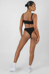 V FRONT CHEEKY BUM KNICKER BLACK