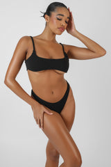 V FRONT CHEEKY BUM KNICKER BLACK