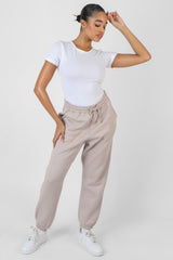 OVERSIZED DRAWSTRING JOGGERS LIGHT GREY