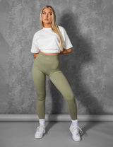 ELASTICATED WAIST CROPPED T-SHIRT WHITE