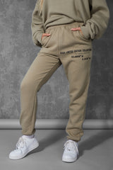 Oversized Fit Printed Joggers Elm Khaki