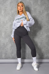 OVERSIZED STOCKHOLM SLOGAN RUGBY SWEATSHIRT GREY MARL