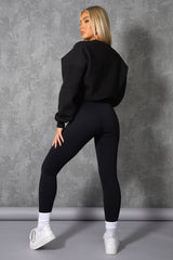 BROOKLYN SLOGAN OVERSIZED SWEATSHIRT BLACK