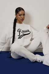 VARSITY EMBROIDERY SWEATSHIRT ECRU