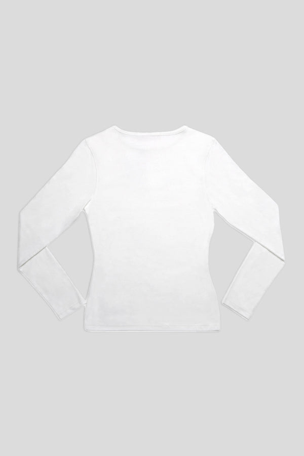 FITTED LONG SLEEVE T-SHIRT WHITE