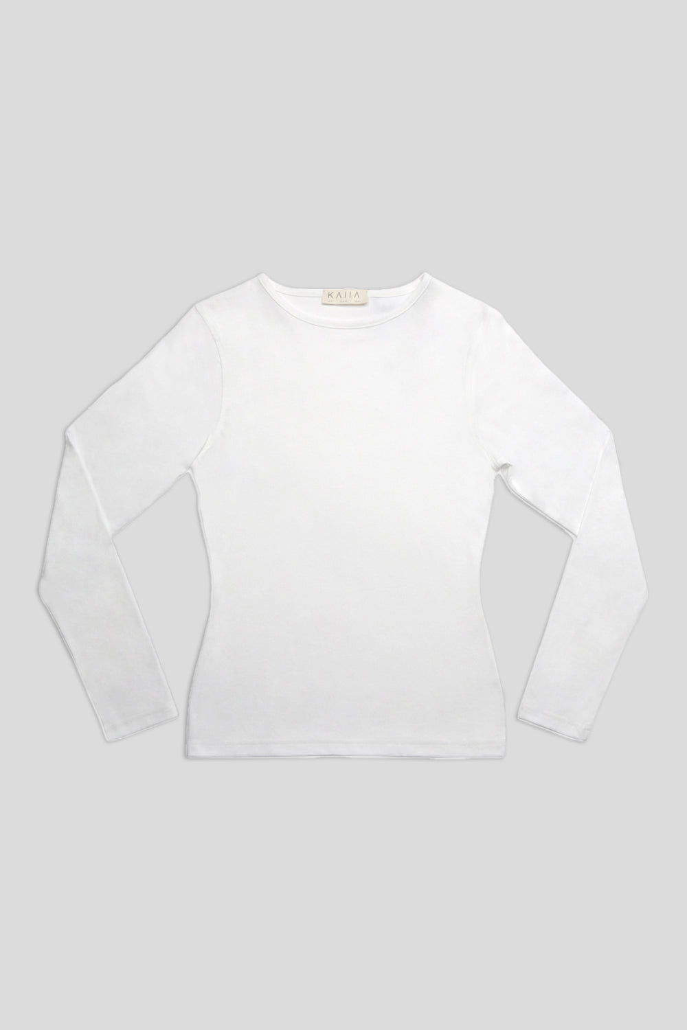 FITTED LONG SLEEVE T-SHIRT WHITE