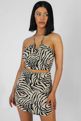 CURVED HEM SKIRT ZEBRA STONE